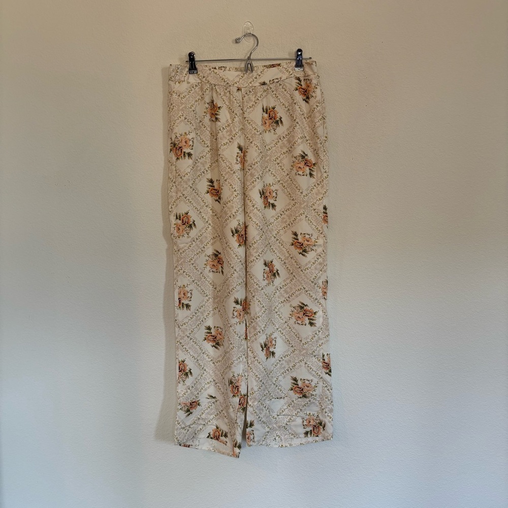 Maaji Cream Floral Wide Leg Pants